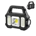 Solar Rechargeable Zoomable COB LED Flashlight - Waterproof, Portable, and Powerful Lantern for Camping
