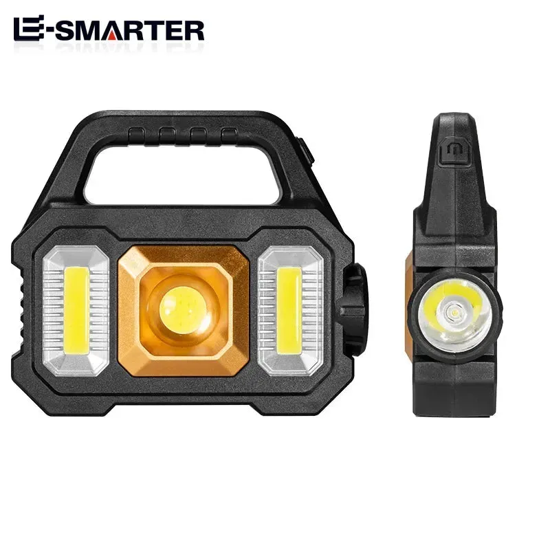 Solar Rechargeable Zoomable COB LED Flashlight - Waterproof, Portable, and Powerful Lantern for Camping