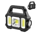 Solar Rechargeable Zoomable COB LED Flashlight - Waterproof, Portable, and Powerful Lantern for Camping