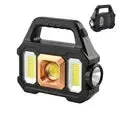 Solar Rechargeable Zoomable COB LED Flashlight - Waterproof, Portable, and Powerful Lantern for Camping
