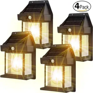 Solar Tungsten Night Lamp with Intelligent Motion Sensor – Waterproof LED Wall Lantern for Outdoor Garden Décor