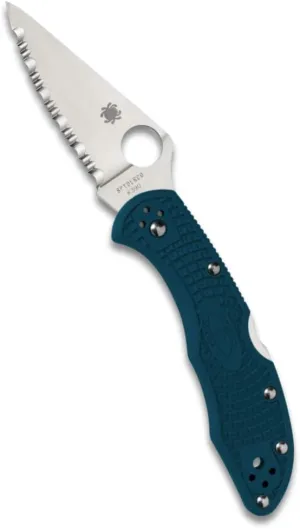 Spyderco Delica 4 Folding Pocket Knife with 2.90 Inch K390 Steel Blade with Blue FRN Handle - SpyderEdge - C11FSK390