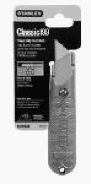 STANLEY STANLEY 10-209 Utility Knife, 3 in W Blade, HCS Blade, Straight Handle, Gray Handle