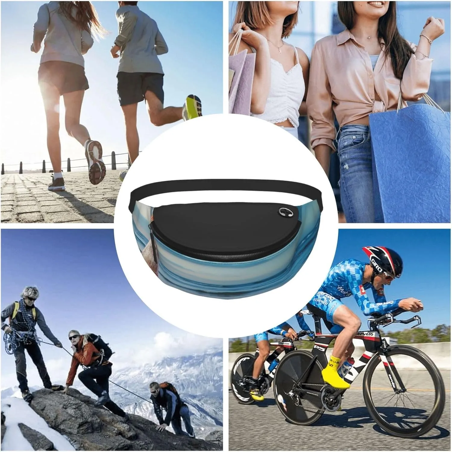 Starfish Lighthouse Beach Fanny Pack for Man Women Waist Bag Adjustable Belt Casual Chest Bag Bum Bags for Travel Sports Running Hiking Waist Packs