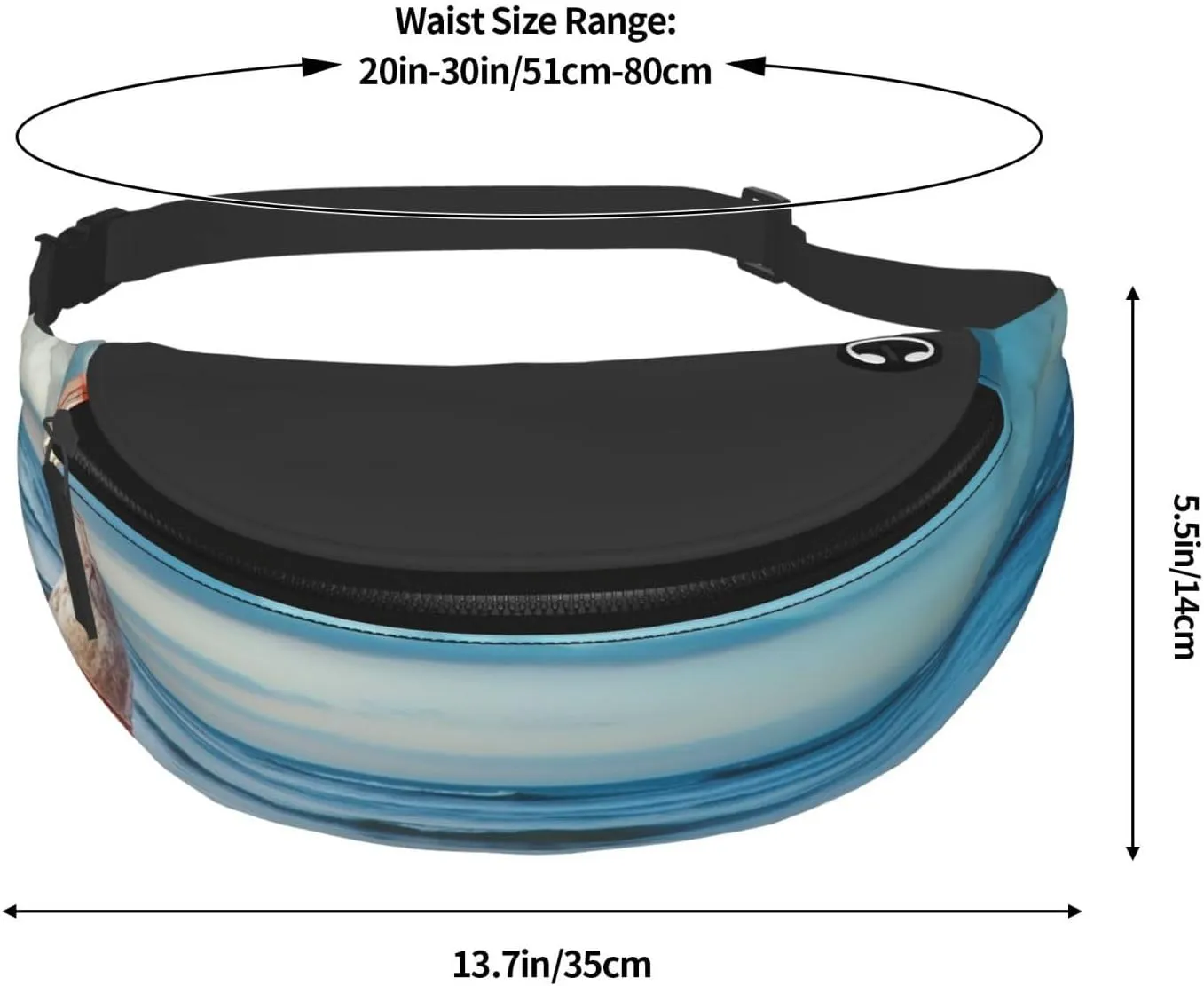 Starfish Lighthouse Beach Fanny Pack for Man Women Waist Bag Adjustable Belt Casual Chest Bag Bum Bags for Travel Sports Running Hiking Waist Packs