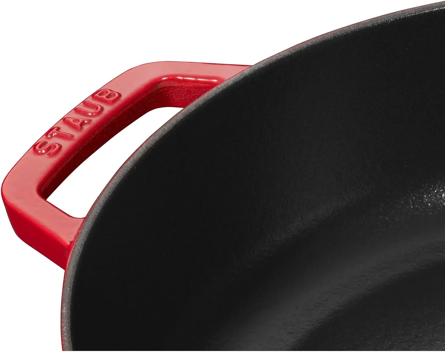 STAUB Cast Iron Sauté Pan, Chistera Lid, Round, 28 cm, 3.7 L, Cherry Red