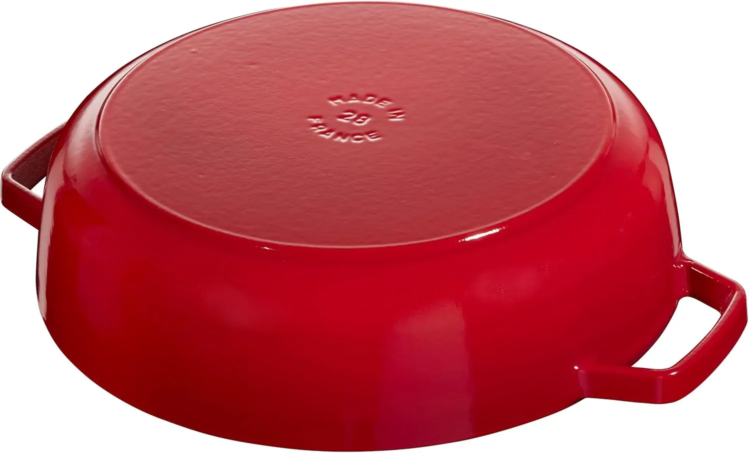 STAUB Cast Iron Sauté Pan, Chistera Lid, Round, 28 cm, 3.7 L, Cherry Red