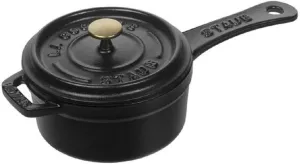 staub Sauce Pan 40509-537 Small Sauce Pan, Black, 3.9 inches (10 cm), Small One-Handed, Cast Iron Pot, Japanese Authentic Sale