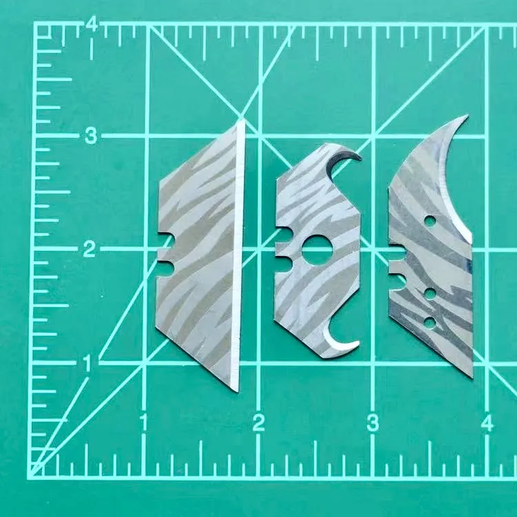 Stinger Laser Engraved Utility Edges, Tool Replacements - Tiger Pattern