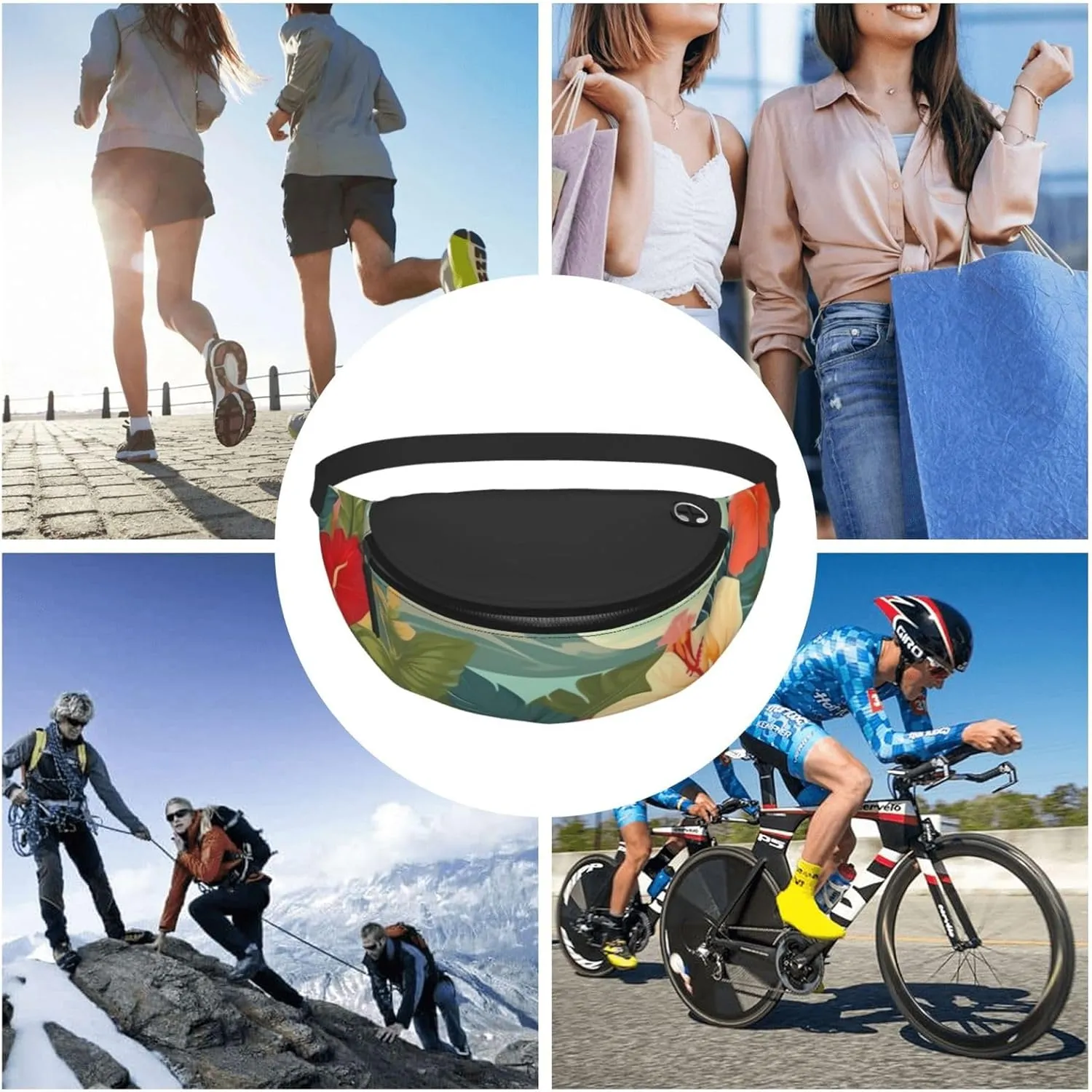 summer hawaiian Fanny Pack for Man Women Waist Bag Adjustable Belt Casual Chest Bag Bum Bags for Travel Sports Running Hiking Waist Packs