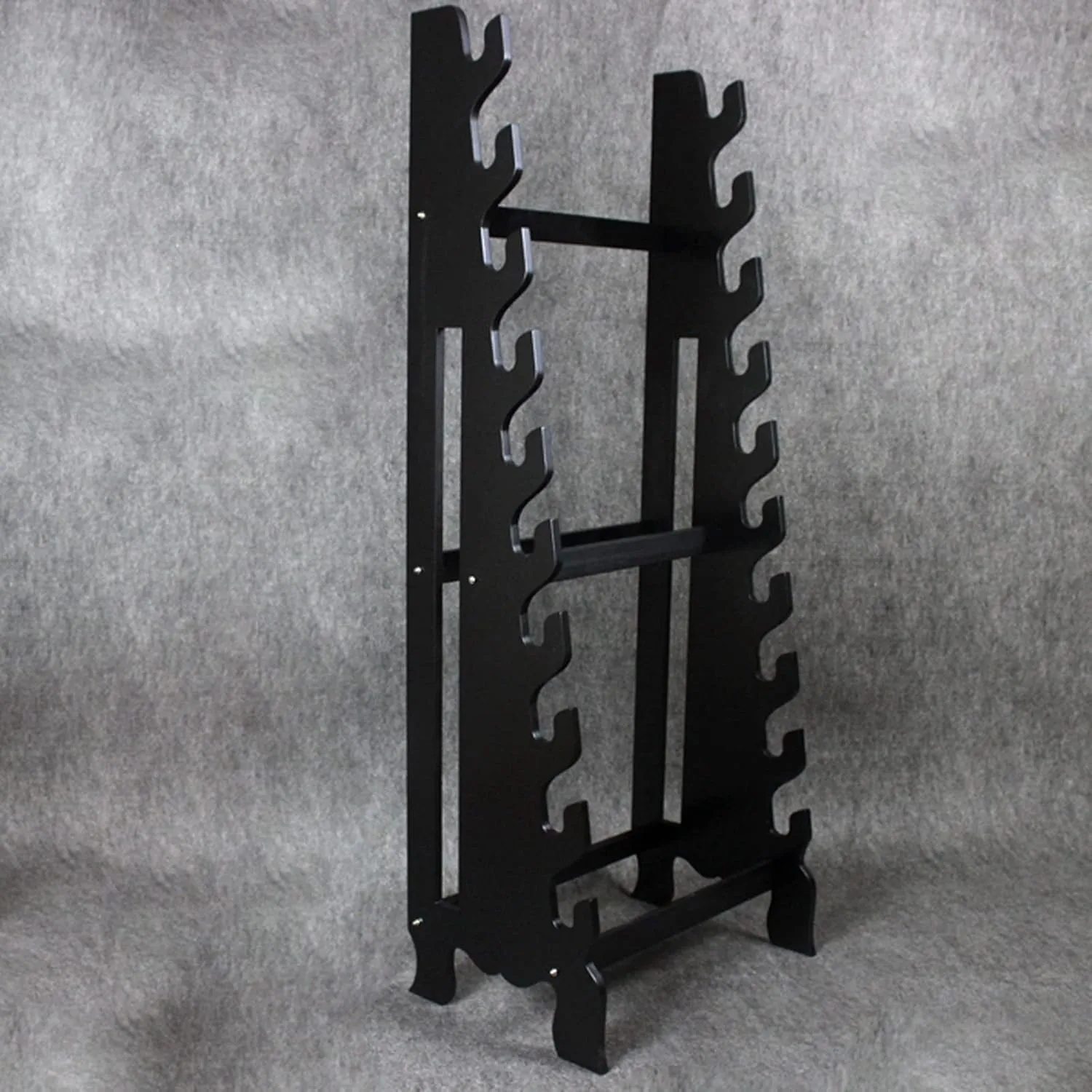 Sword Display Stand Holder, 6/8/10-Floors Wooden Floor Standing Integrated Knife Rack, Large Adjustable Multilayer Holder Katana Stand For Storing Various Swords (Schwarz Ten Layers)