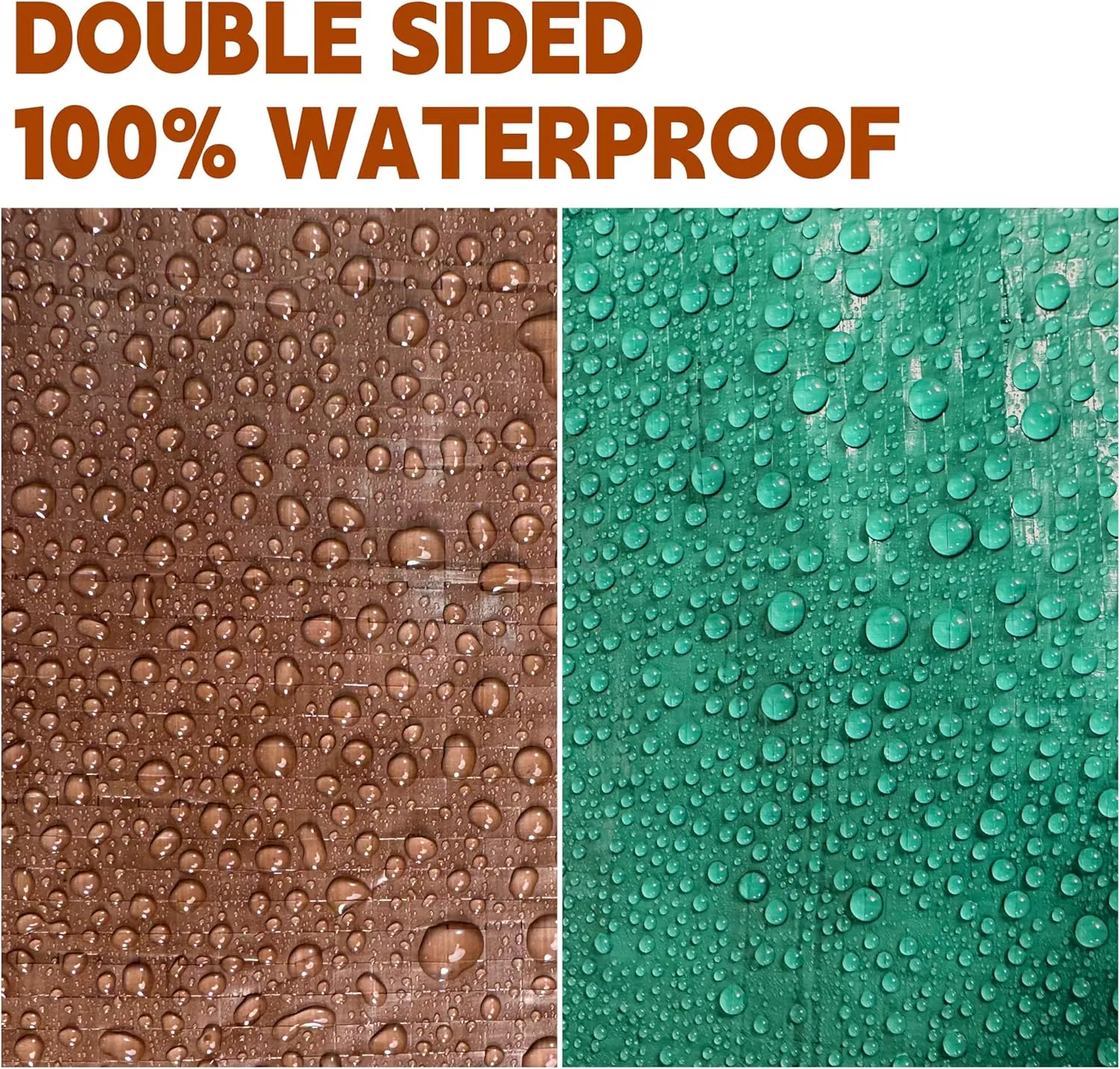 Tarp 12x20 ft 100% Waterproof 7mil Durable Grommets and Reinforced Edges,Uv Resistant,Green/Brown Tarp,Emergency Rain Shelter,Outdoor Cover and Camping Use -by MVPNET
