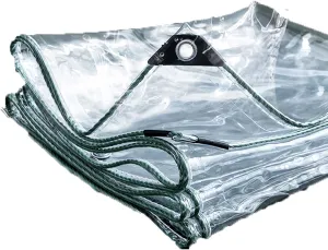 Tarpaulin Transparent 5x10ft, Clear Poly Tarp, PVC Tarpaulin Duffel Bag, Clear Waterproof Cover, Foldable, Save Space, for Tarpaulin Canopy Tent, Boat, RV Or Pool Cover (1.4x3m)