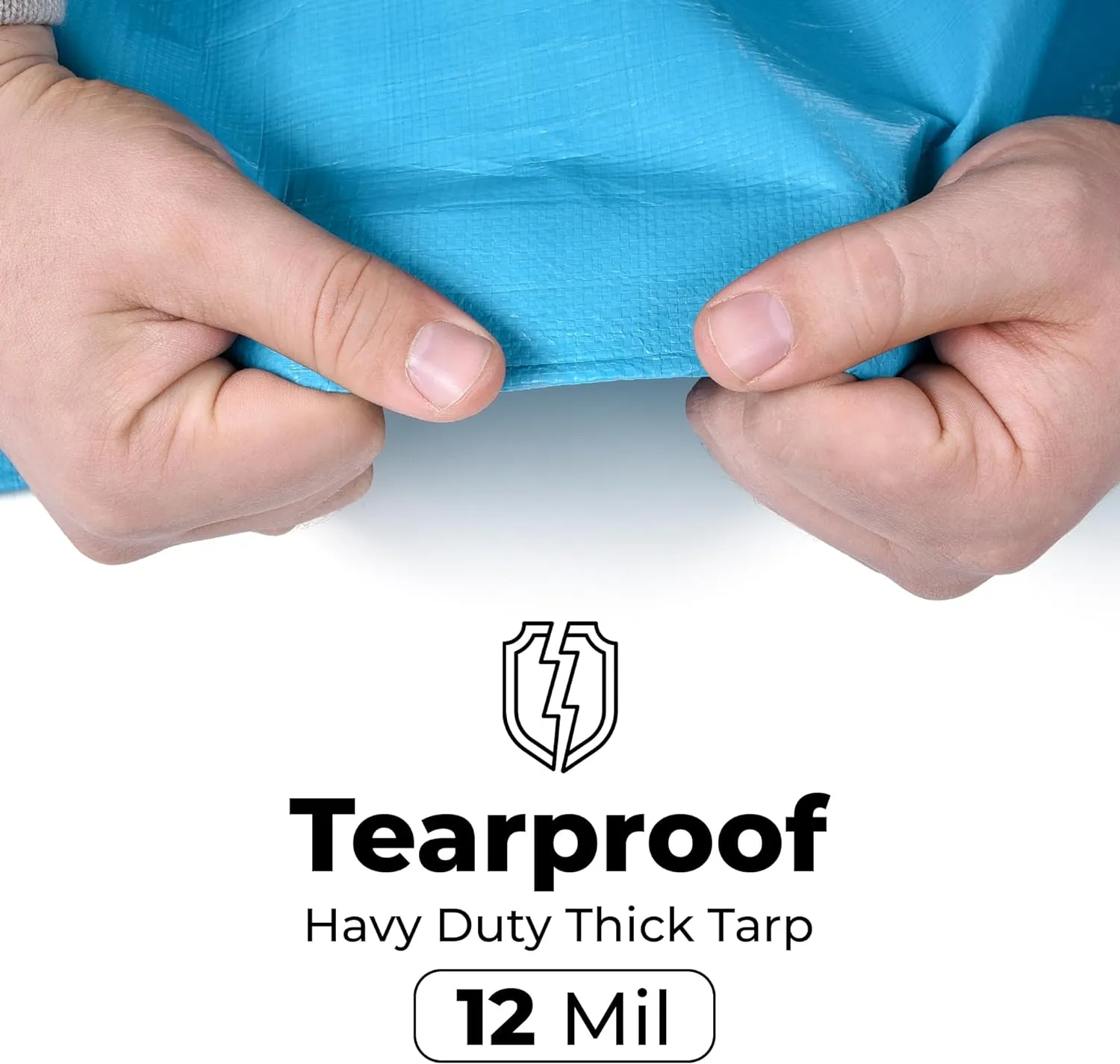Tarps Heavy Duty Waterproof 20x40-12 mil Thick Camping Tent - Blue Tarp 20x40 UV Resistant, Rip & Tear Proof with Metal Grommets – Multipurpose Use for Camping, Tent, Boat, RV, Car, & Pool Cover