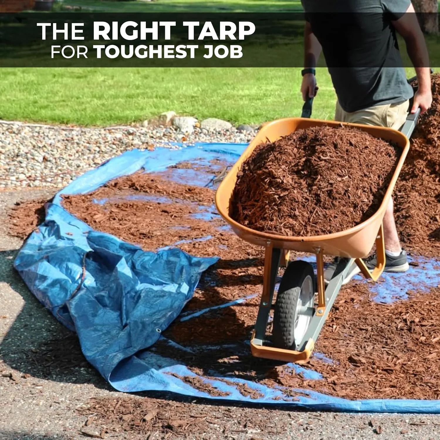 Tarps Heavy Duty Waterproof 20x40-12 mil Thick Camping Tent - Blue Tarp 20x40 UV Resistant, Rip & Tear Proof with Metal Grommets – Multipurpose Use for Camping, Tent, Boat, RV, Car, & Pool Cover