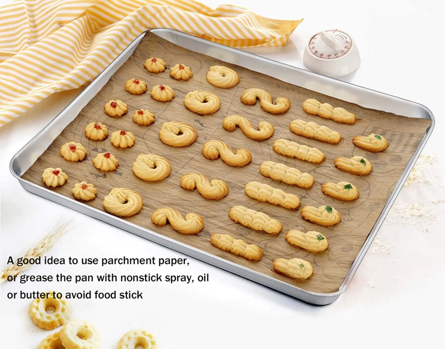 TeamFar Baking Sheet with Cooling Rack Set (3 Pans   3 Racks), Stainless Steel Cookie Sheet Cooking/Baking, Healthy & Dishwasher Safe, Sturdy & Long Lasting