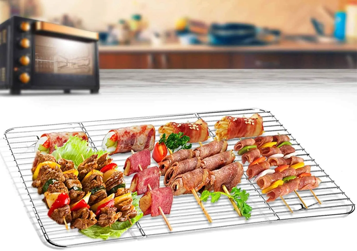 TeamFar Baking Sheet with Cooling Rack Set (3 Pans   3 Racks), Stainless Steel Cookie Sheet Cooking/Baking, Healthy & Dishwasher Safe, Sturdy & Long Lasting