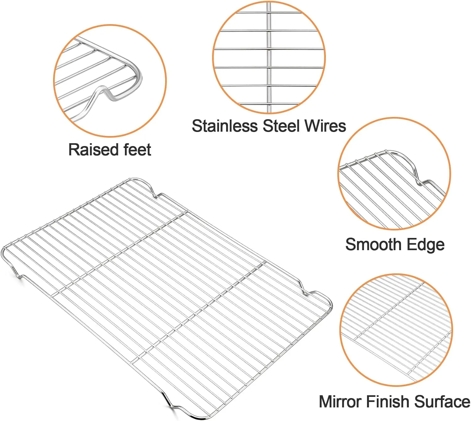 TeamFar Baking Sheet with Cooling Rack Set (3 Pans   3 Racks), Stainless Steel Cookie Sheet Cooking/Baking, Healthy & Dishwasher Safe, Sturdy & Long Lasting