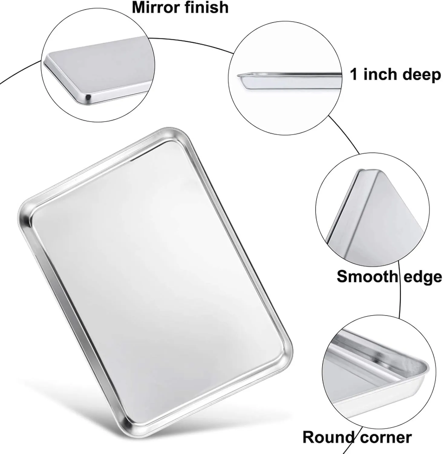 TeamFar Baking Sheet with Cooling Rack Set (3 Pans   3 Racks), Stainless Steel Cookie Sheet Cooking/Baking, Healthy & Dishwasher Safe, Sturdy & Long Lasting
