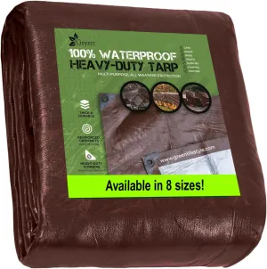 Tent Footprints Tarp Cover Brown/Silver Heavy Duty Thick Material Water Proof Tear Proof UV Resistant Reinforced Edges for Camping Boat Tent RV or Pool Cover Tent Footprints 12x20