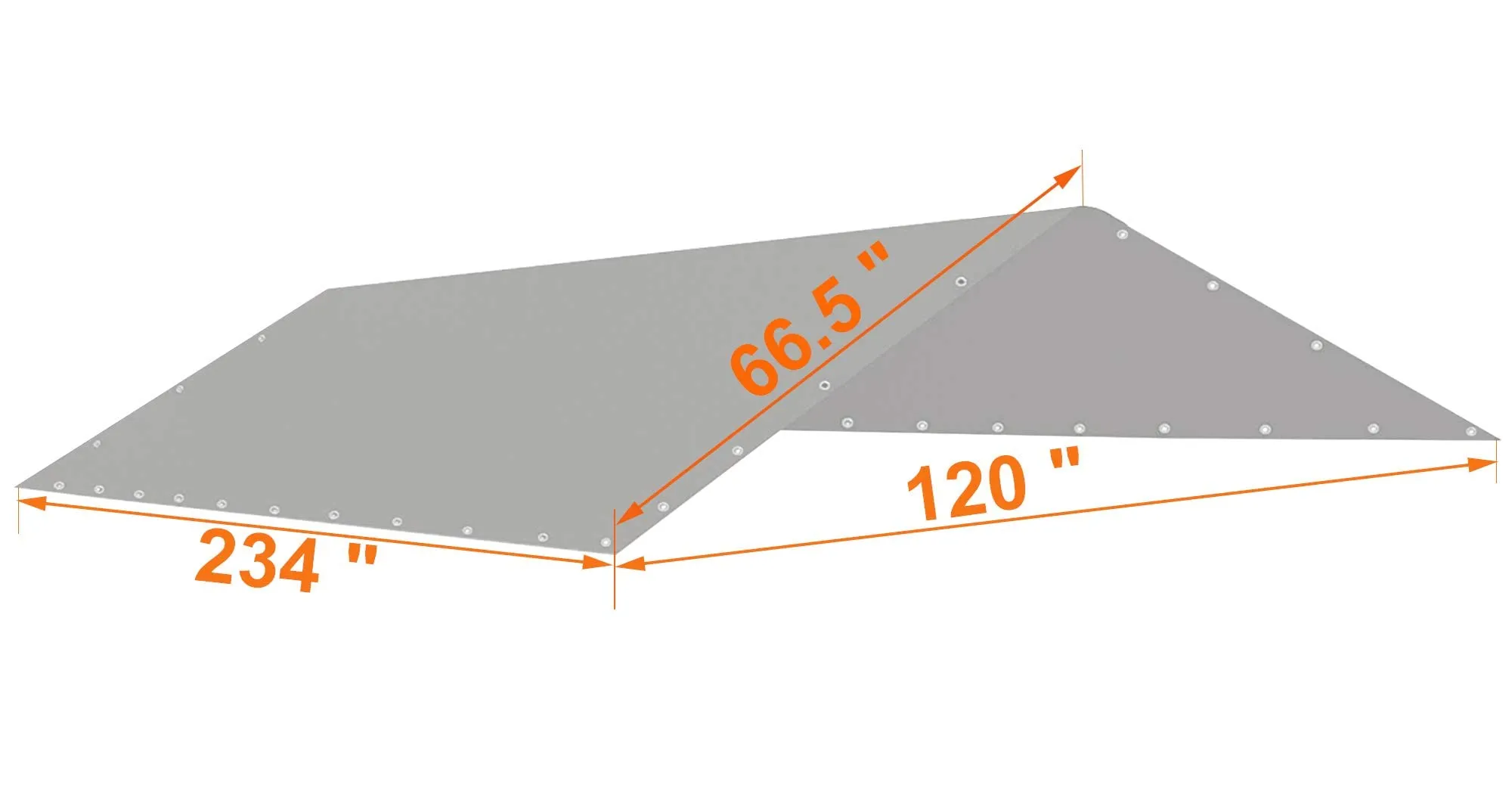 Thanaddo 10 x 20 Ft Carport Replacement Canopy Cover Garage Top Tent Shelter Tarp with Free 44 Ball Bungee Cords,Grey(Only Cover, Frame Not Include)
