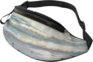The Beach with Sea Birds Fanny Pack for Man Women Waist Bag Adjustable Belt Casual Chest Bag Bum Bags for Travel Sports Running Hiking Waist Packs