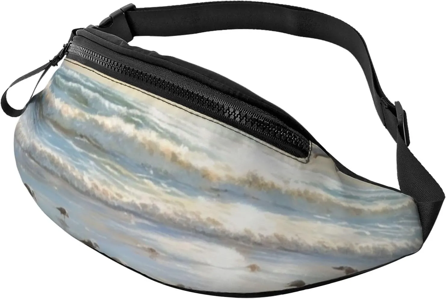 The Beach with Sea Birds Fanny Pack for Man Women Waist Bag Adjustable Belt Casual Chest Bag Bum Bags for Travel Sports Running Hiking Waist Packs