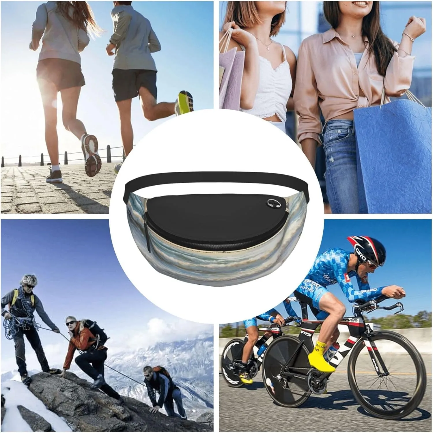 The Beach with Sea Birds Fanny Pack for Man Women Waist Bag Adjustable Belt Casual Chest Bag Bum Bags for Travel Sports Running Hiking Waist Packs