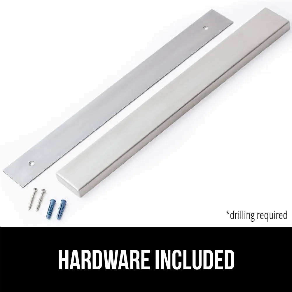 The Original GORILLA GRIP Stainless Steel Magnetic Knife Holder, 16 inch, Heavy Duty Magnet Strip for Knives, Wall or Refrigerator Mounted Bar, Easy Install Rack, Securely Store and Organize Kitchen