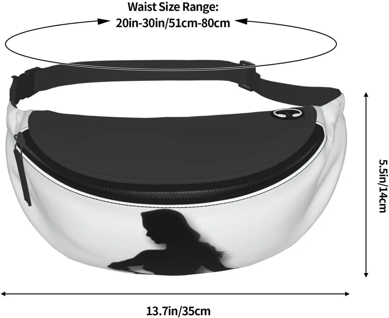 The Shadow of Woman Silhouette Fanny Pack for Man Women Waist Bag Adjustable Belt Casual Chest Bag Bum Bags for Travel Sports Running Hiking Waist Packs