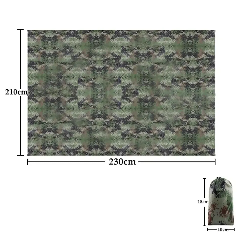 Three Sizes Waterproof Camping Mat Pocket Light Camouflage Picnic Mat Outdoor Multifunctional Tarp Tent Hammock Awning Canopy