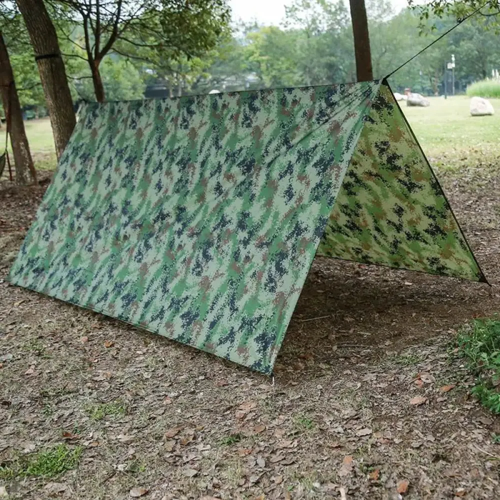 Three Sizes Waterproof Camping Mat Pocket Light Camouflage Picnic Mat Outdoor Multifunctional Tarp Tent Hammock Awning Canopy