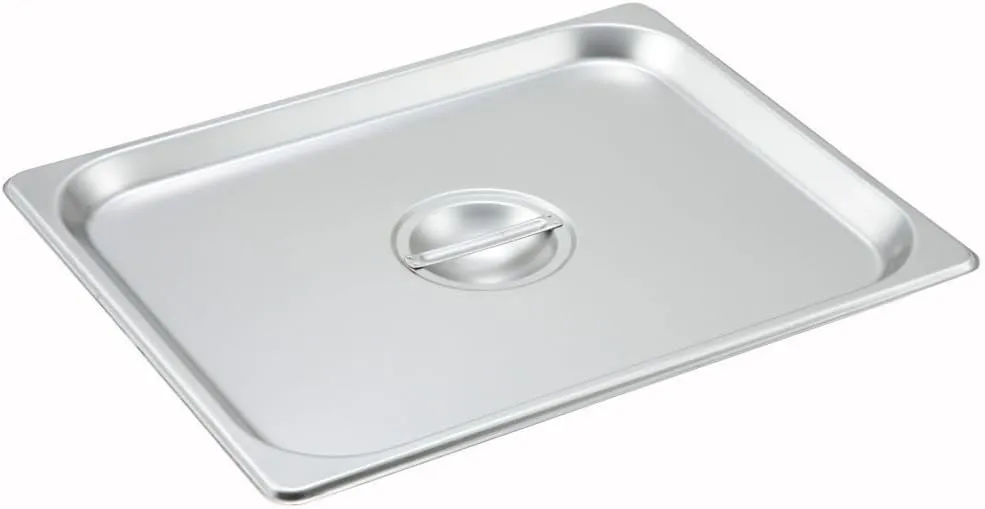 Tiger Chef 6-inch 1/2 Half-Size 22 Gauge Stainless Steel Anti-Jam Steam Table Pan with Lids 2-Pack