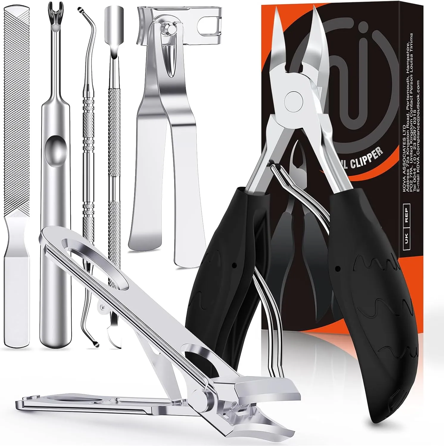 Toe Nail Clippers for Thick Nails for Seniors,Heavy Duty Toenail Clippers for Thick Ingrown Toenails,Professional Fingernail Clippers Set for Men Women,Pedicure Tools for Feet and Manicure Scissor Kit