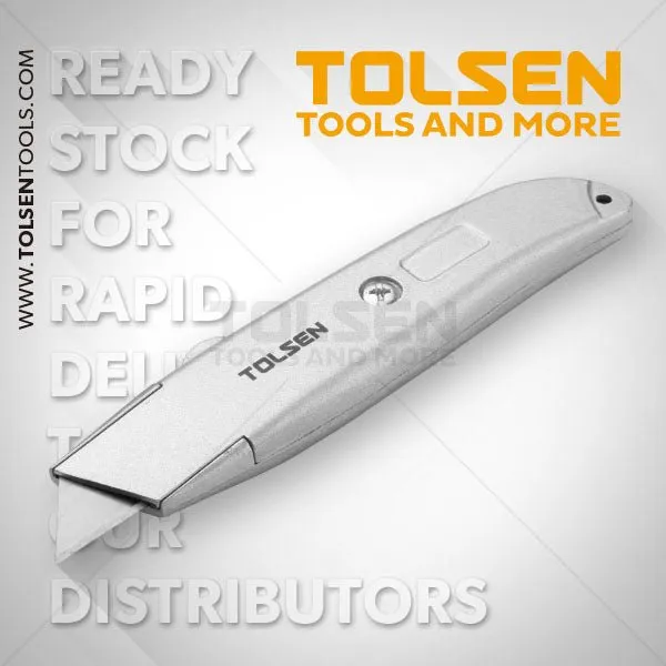 Tolsen 30008 Sk5 Heavy Duty Utility Knife With Aluminium Alloy Body