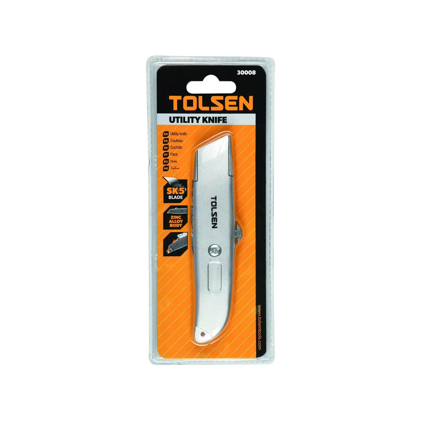 Tolsen 30008 Sk5 Heavy Duty Utility Knife With Aluminium Alloy Body