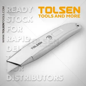Tolsen 30008 Sk5 Heavy Duty Utility Knife With Aluminium Alloy Body