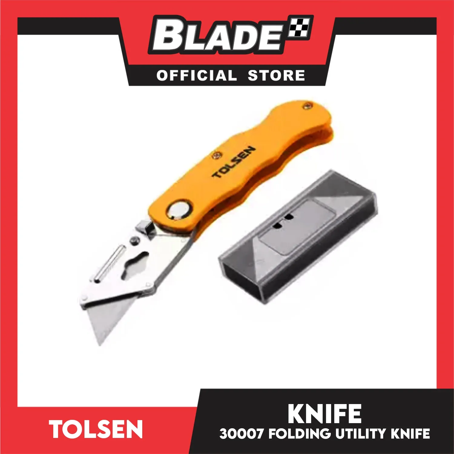 Tolsen Utility Knife Quick Release With 5pcs Blade 61 x 19mm Box Cutter 30007