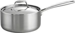 Tramontina Tri-Ply Clad Stainless Steel 3-Quart Sauce Pan with Lid, Induction-Ready, Dishwasher-Safe, NSF-Certified, Made in Brazil