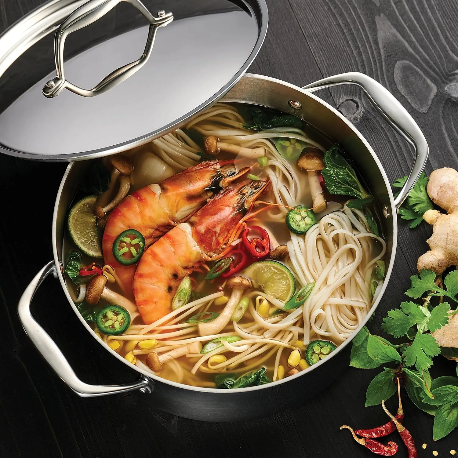 Tramontina Tri-Ply Clad Stainless Steel 5-Quart Dutch Oven Pot with Lid, Induction-Ready, Dishwasher-Safe, NSF-Certified, Made in Brazil