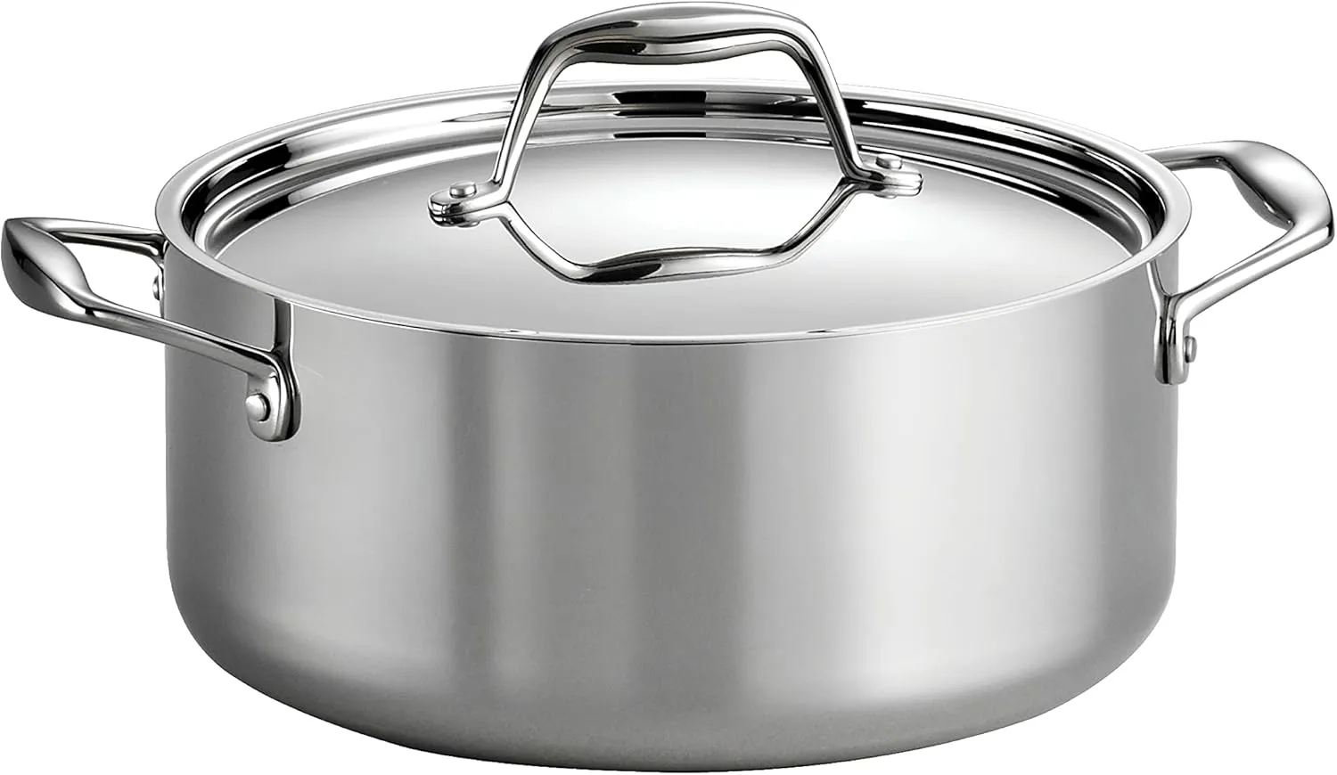 Tramontina Tri-Ply Clad Stainless Steel 5-Quart Dutch Oven Pot with Lid, Induction-Ready, Dishwasher-Safe, NSF-Certified, Made in Brazil