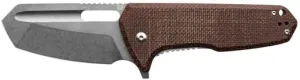 TRUE CEJA Tanto Flipper Knife - Everyday Carry, EDC, 3.7" Blade, Cutting, Slicing, Piercing, Durable, Brown