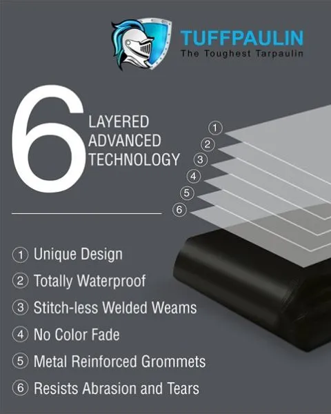 TUFFPAULIN 6FT X 6FT 120 GSM BLACK TARPAULIN-TIRPAL