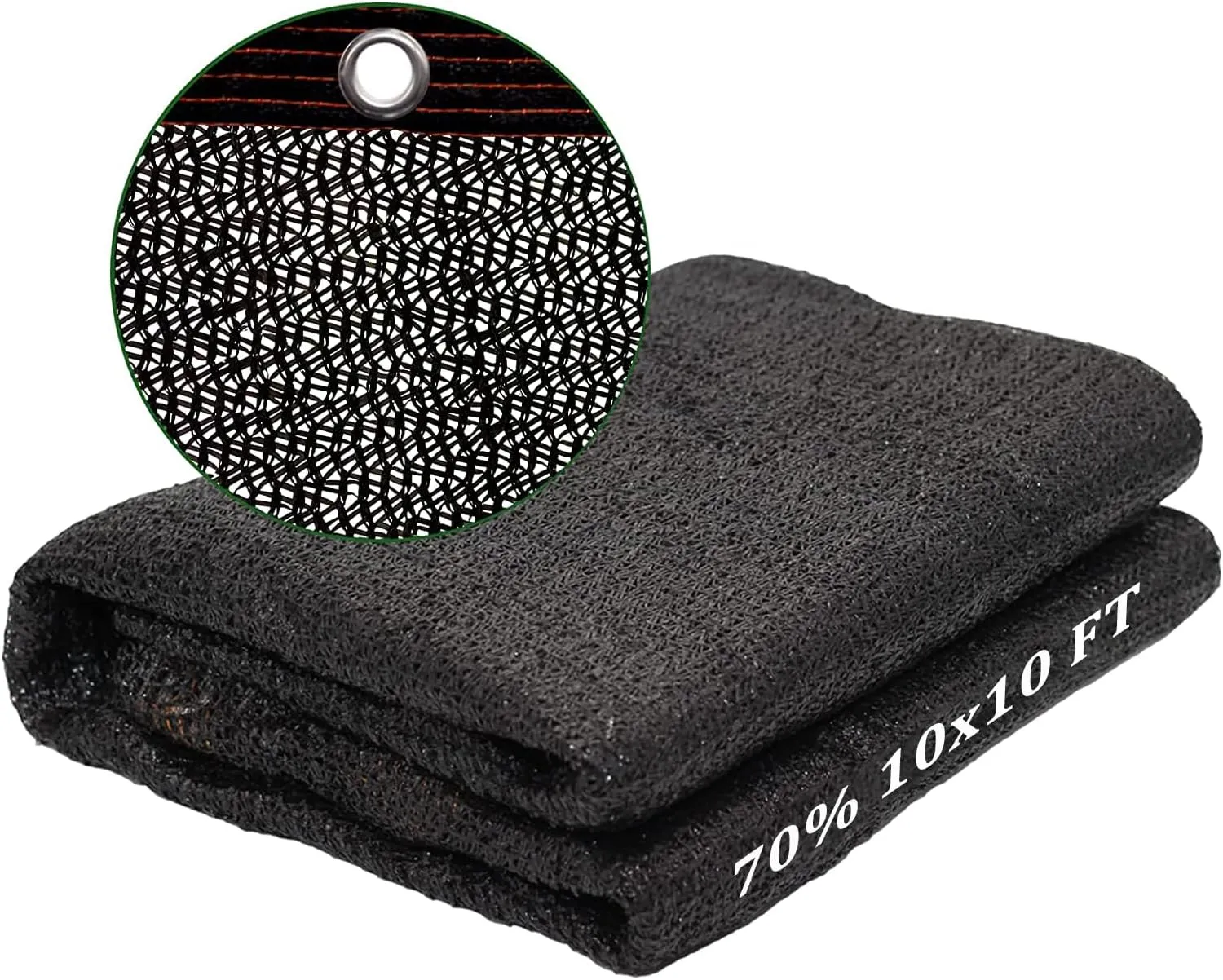 UCINNOVATE Sunblock Shade Cloth 70% Shade Net Greenhouse Covers 10ft x 10ft Fabric Mesh Tarp Sunshade Sunscreen UV Resistant Netting with Grommets for Garden Patio Lawn Plant Parking Yard or Kennel