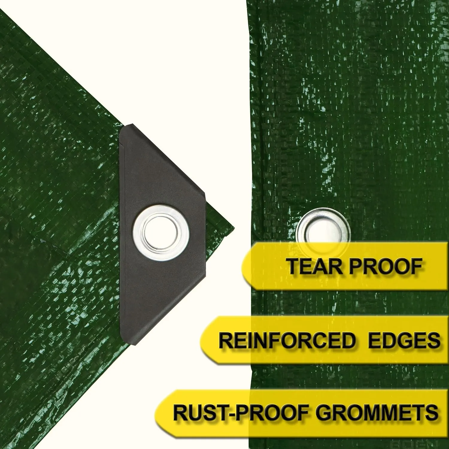 Ultra Heavy Duty Tarp Waterproof Cover | Hunter Green, 5' x 7' 16 Mil Thick | Rip Proof Tarps | Thick Weave Material, UV Resistant Great for Tarpaulin Canopy Tent, Boat, RV or Pool Cover