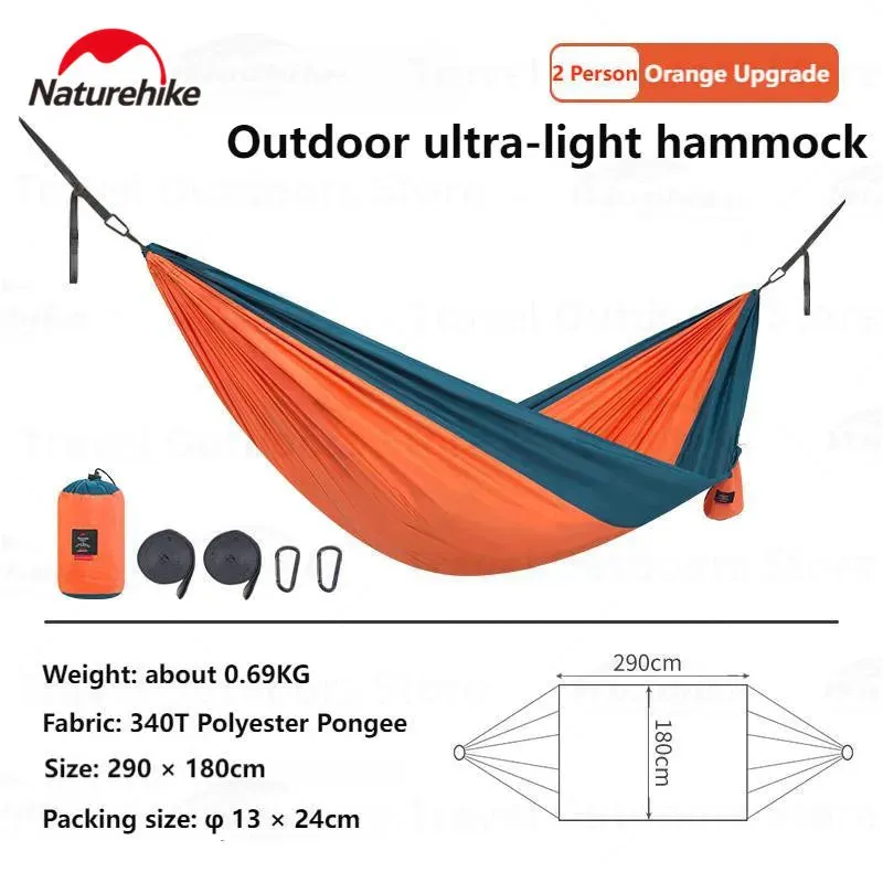 Ultralight Camping Swing Hammock - Anti-Rollover, 1/2 Person, 200kg Capacity, Portable Outdoor Hammock