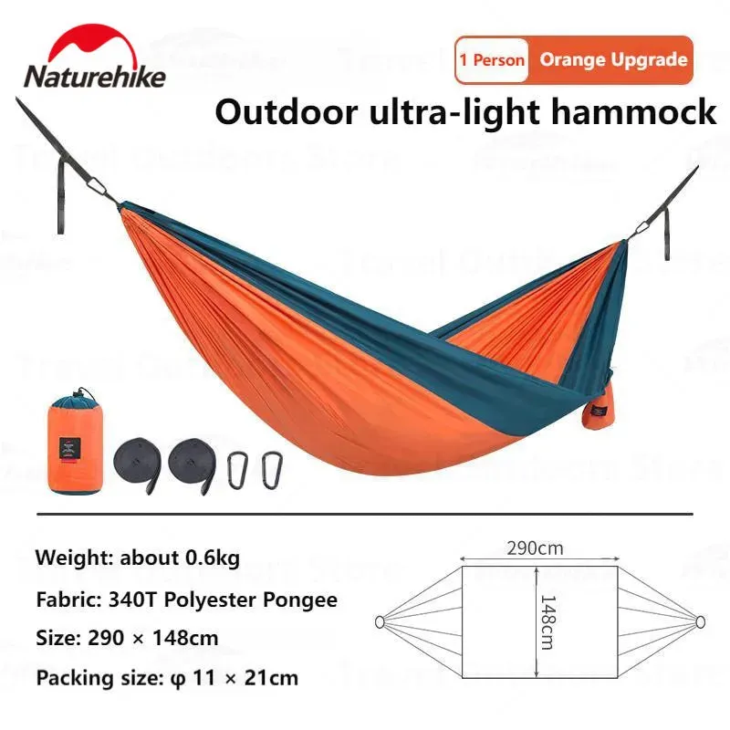 Ultralight Camping Swing Hammock - Anti-Rollover, 1/2 Person, 200kg Capacity, Portable Outdoor Hammock