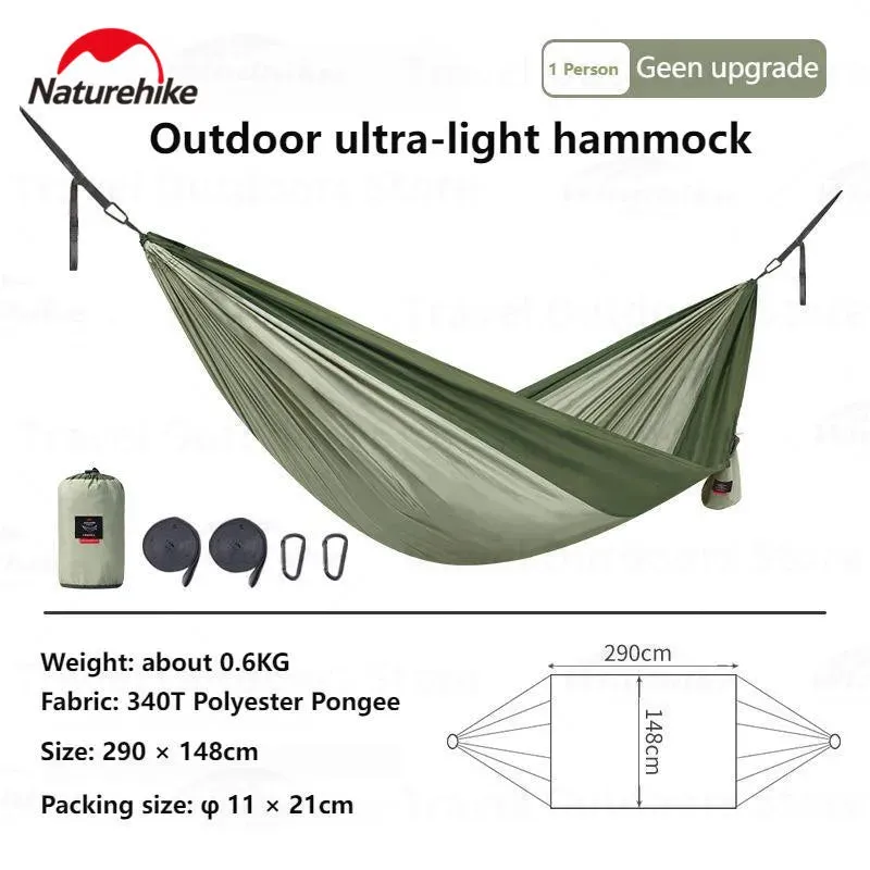 Ultralight Camping Swing Hammock - Anti-Rollover, 1/2 Person, 200kg Capacity, Portable Outdoor Hammock