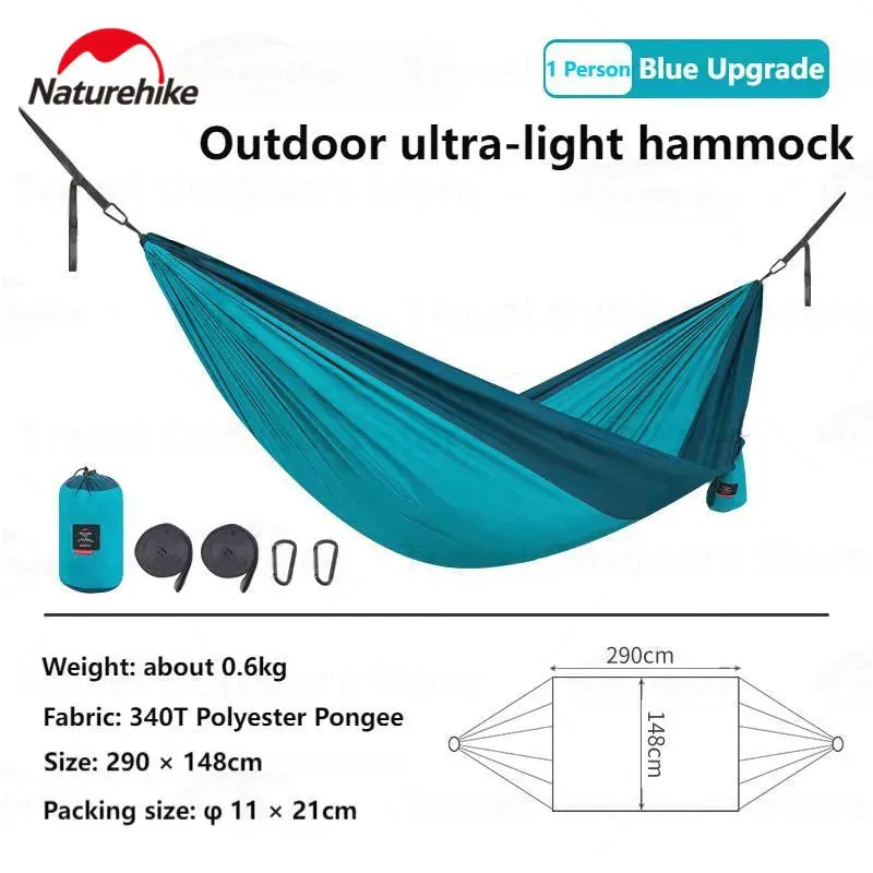 Ultralight Camping Swing Hammock - Anti-Rollover, 1/2 Person, 200kg Capacity, Portable Outdoor Hammock