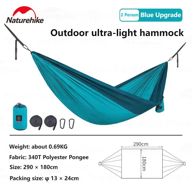 Ultralight Camping Swing Hammock - Anti-Rollover, 1/2 Person, 200kg Capacity, Portable Outdoor Hammock